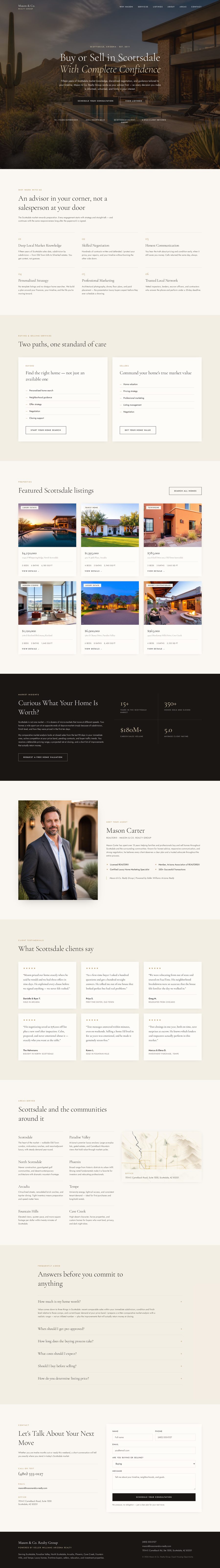 Preview of the Real Estate Agent page