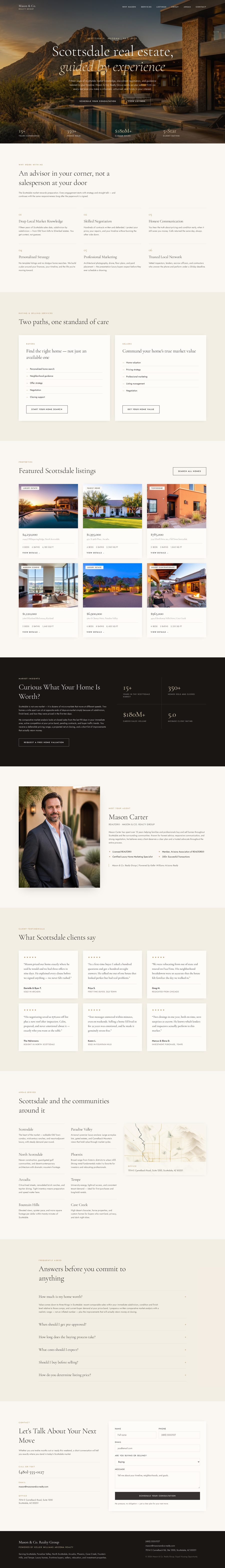 Preview of the Real Estate Agent page