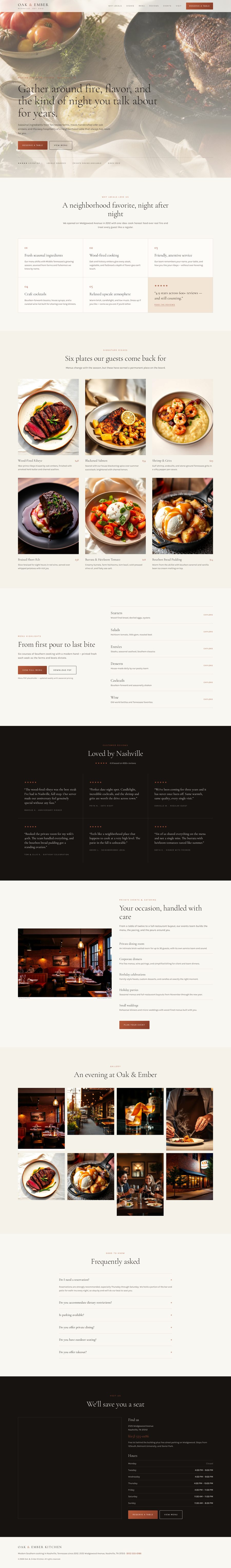 Preview of the Restaurant page