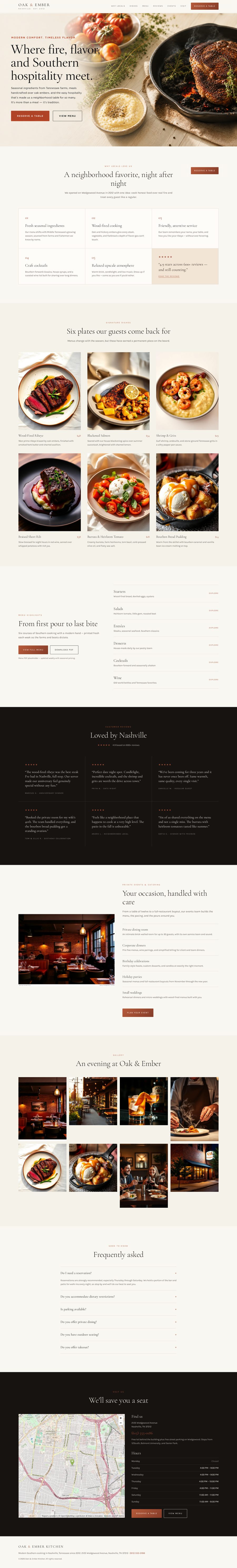 Preview of the Restaurant page